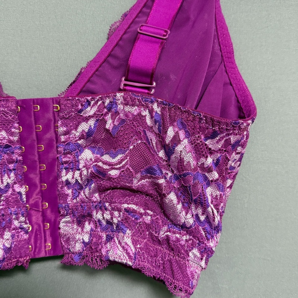 Cosabella Bralette Bra XS Purple Floral Lace Coquette Balletcore Romantic Fairy - Picture 8 of 16